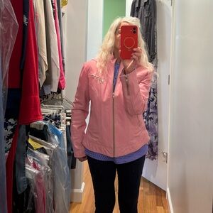 Pink Women's Leather Jacket